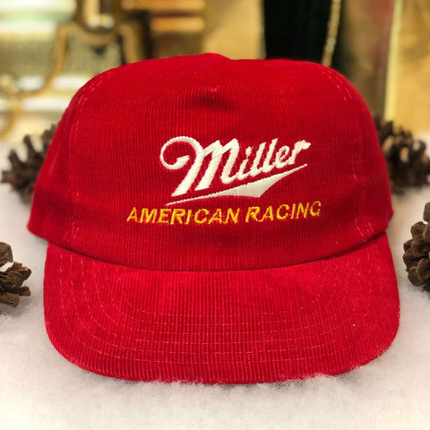 Vintage Miller American Racing Corduroy Snapback Hat