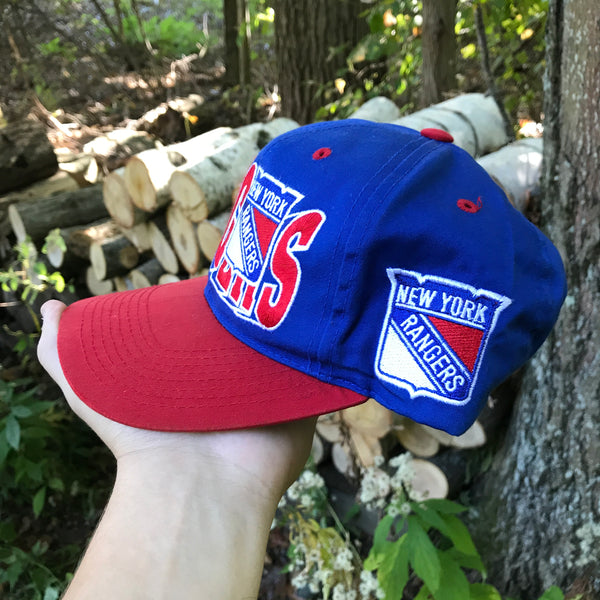 Vintage The G Cap NHL New York Rangers Wave Snapback Hat