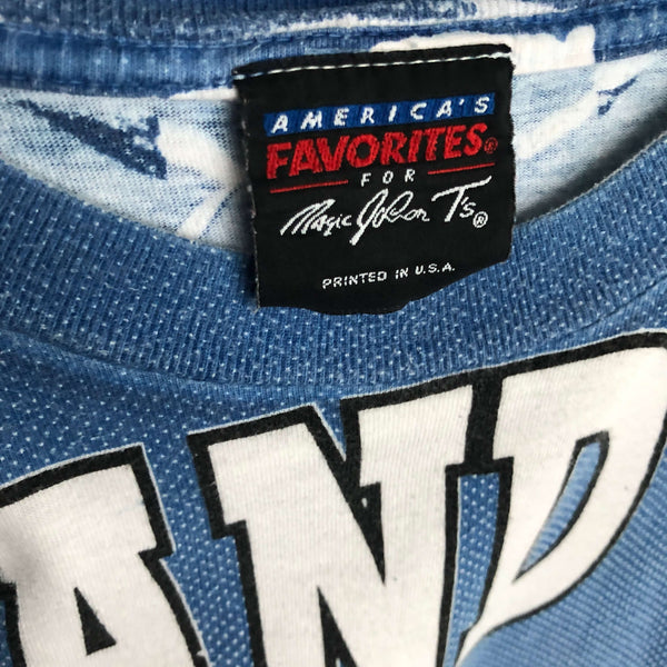 Vintage NFL New England Patriots Magic Johnson T's All Over Print T-Shirt (M)
