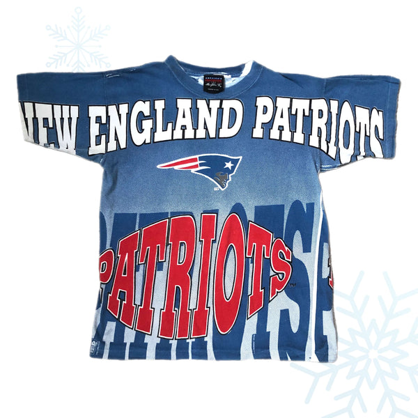 Vintage NFL New England Patriots Magic Johnson T's All Over Print T-Shirt (M)