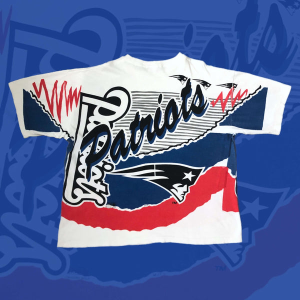 Vintage NFL New England Patriots Magic Johnson T's All Over Print T-Shirt (XL)