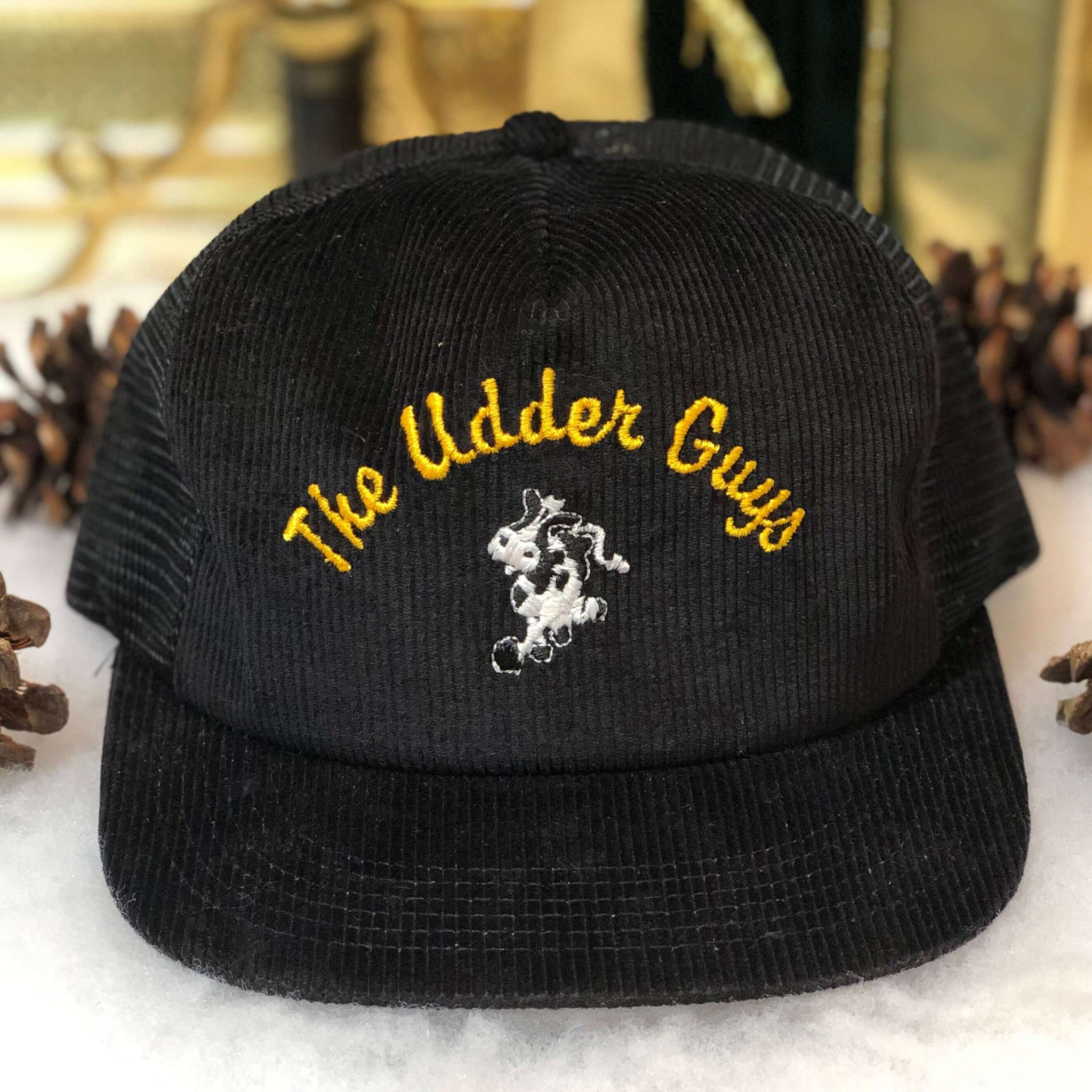 Vintage Deadstock NWOT The Udder Guys Vermont Ice Cream Corduroy Trucker Hat