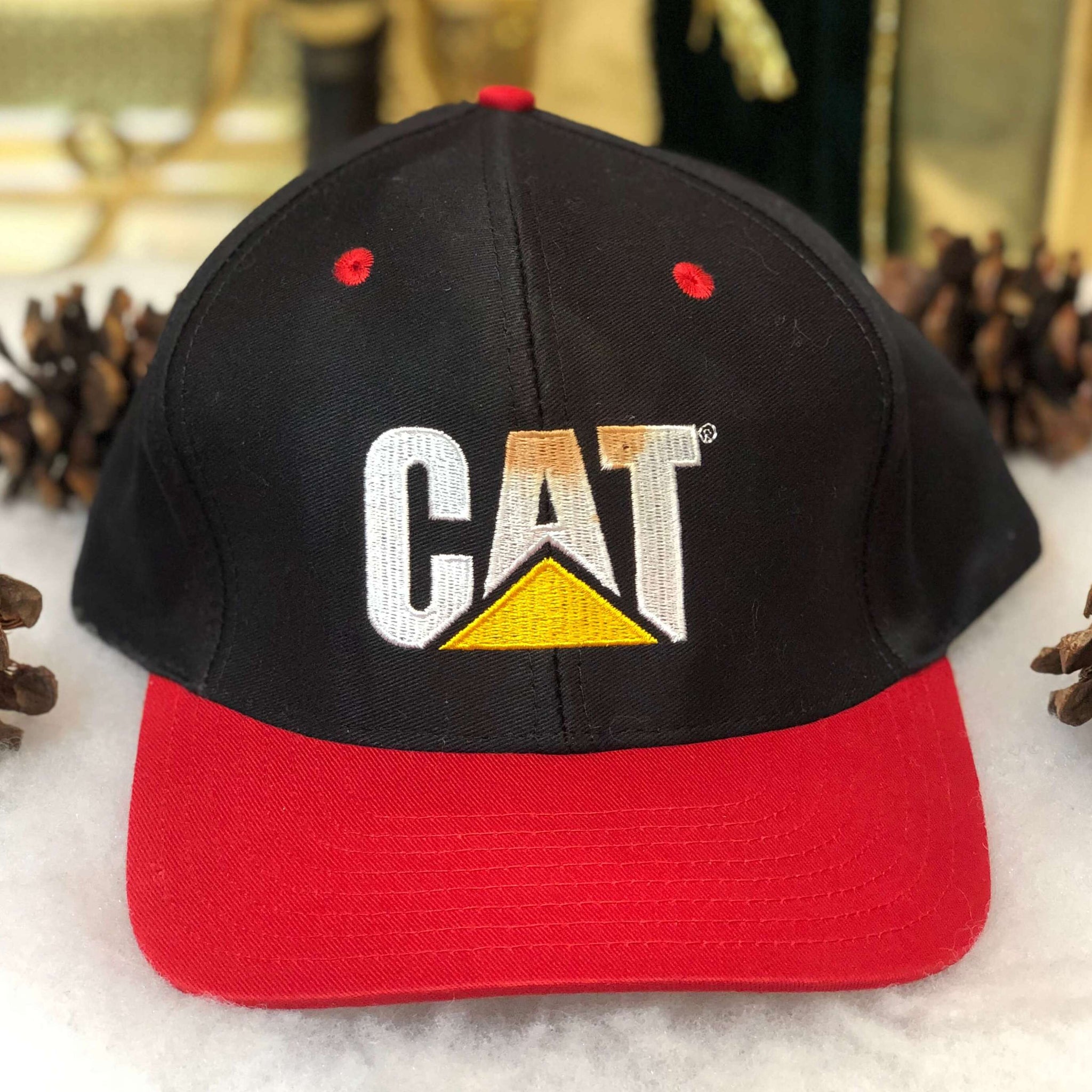 Vintage Deadstock NWOT CAT NC Machinery Co. Twill Snapback Hat