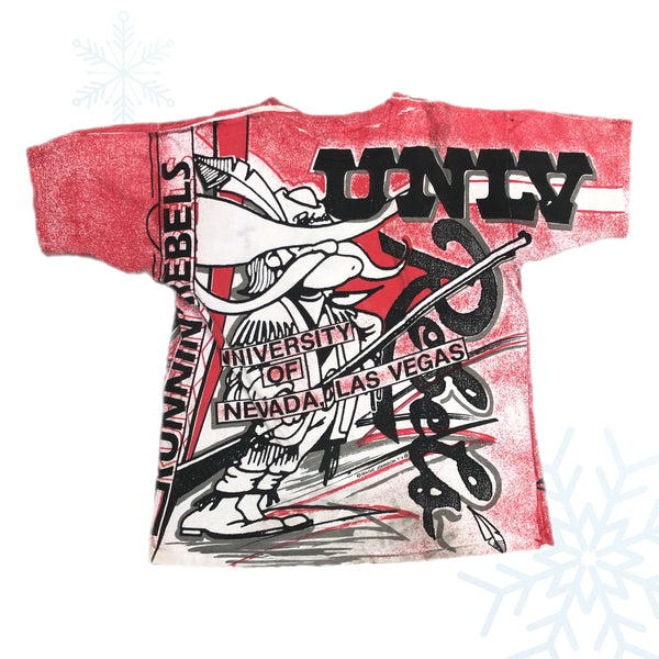 Vintage NCAA UNLV Runnin' Rebels Magic Johnson T's All Over Print T-Shirt (XL)