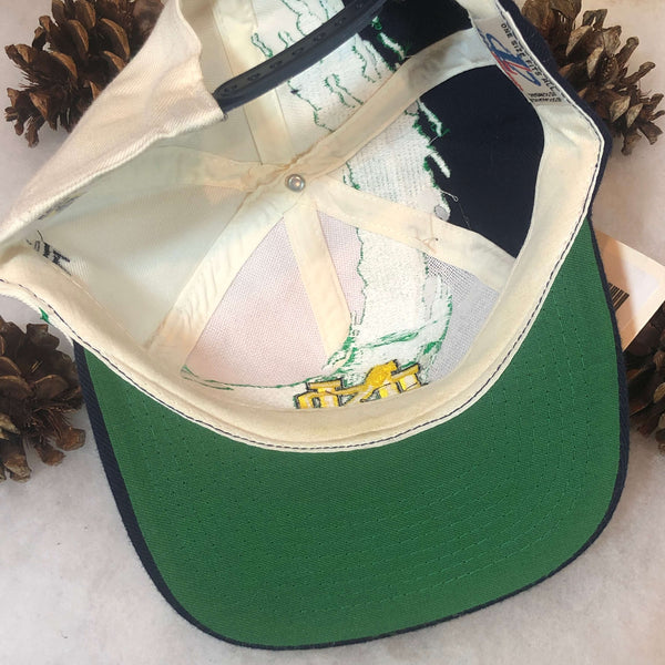 Vintage Deadstock NWT NCAA Notre Dame Fighting Irish Logo Athletic Splash Snapback Hat