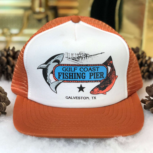 Vintage Deadstock NWOT Gulf Coast Fishing Pier Galveston Texas Trucker Hat