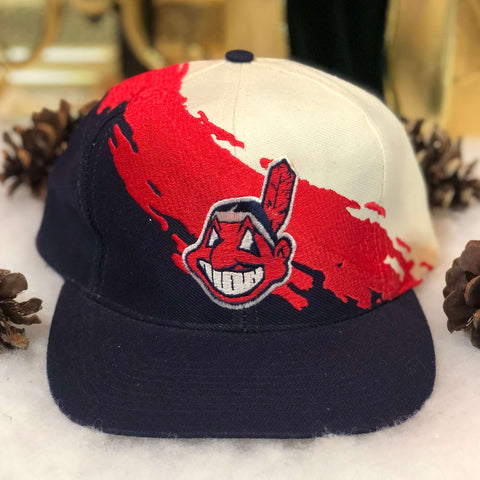 Vintage Deadstock NWOT MLB Cleveland Indians Logo Athletic Splash Snapback Hat
