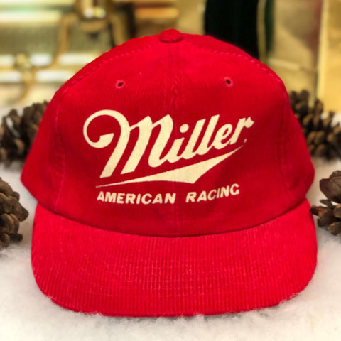 Vintage Miller American Racing Yupoong Corduroy Snapback Hat