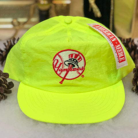 Vintage Deadstock NWT MLB New York Yankees American Needle Neon Nylon Snapback Hat