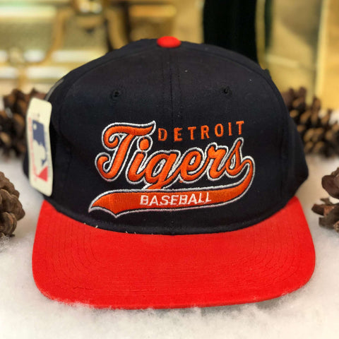 Vintage Deadstock NWT MLB Detroit Tigers Starter Tailsweep Script Twill Snapback Hat