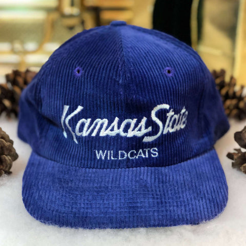 Vintage NCAA Kansas State Wildcats Twins Enterprise Corduroy Script Snapback Hat