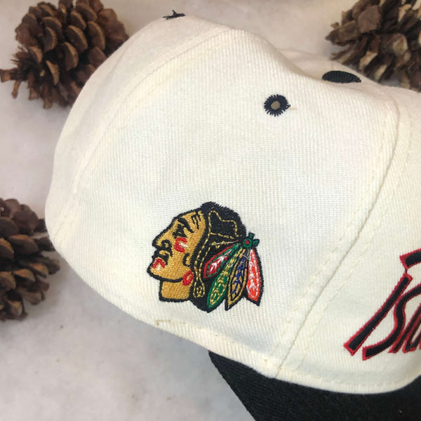 Vintage NHL Chicago Blackhawks Sports Specialties Script Snapback Hat