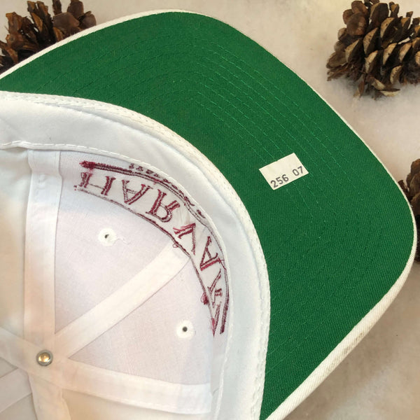 Vintage Deadstock NWT NCAA Harvard University The Game Split Bar Twill Snapback Hat