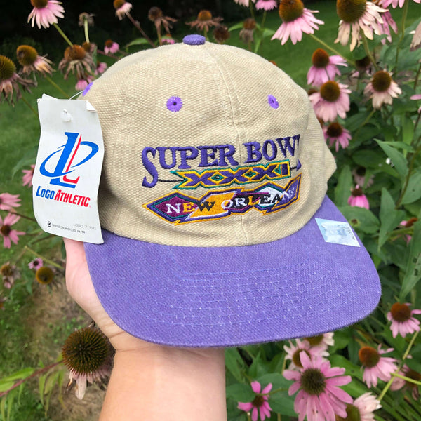 Vintage Deadstock NWT Logo Athletic Super Bowl XXXI Strapback Hat