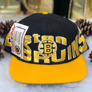 Vintage Deadstock NWT NHL Boston Bruins Apex One Wool Snapback Hat