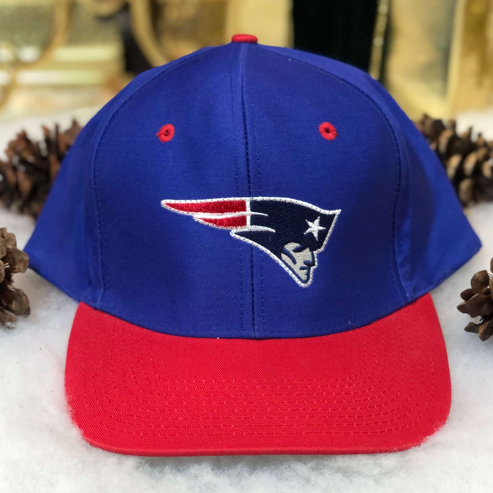 Vintage Deadstock NWT NFL New England Patriots Logo 7 Light-Up Twill Snapback Hat
