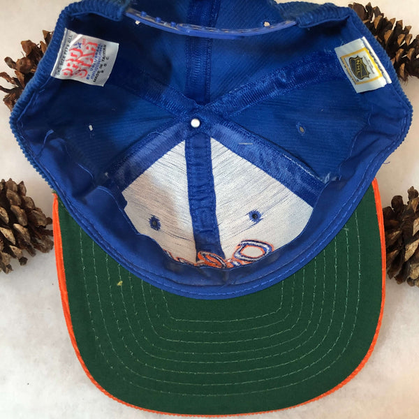 Vintage Deadstock NWT NHL Edmonton Oilers Universal Corduroy Snapback Hat