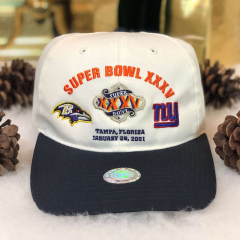 Vintage Deadstock NWT NFL Super Bowl XXXV Ravens Giants Twins Enterprise Twill Snapback Hat