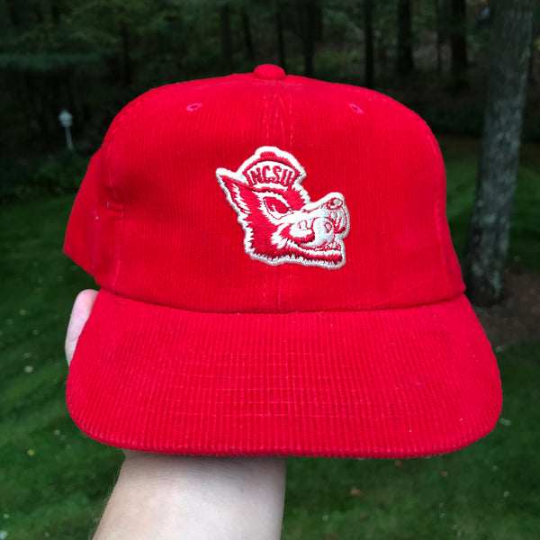 Vintage NCAA North Carolina State Wolfpack Corduroy Snapback Hat