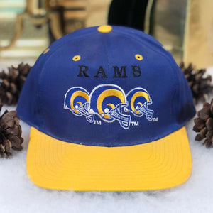 Vintage Deadstock NWOT NFL Los Angeles Rams Logo 7 Twill Snapback Hat