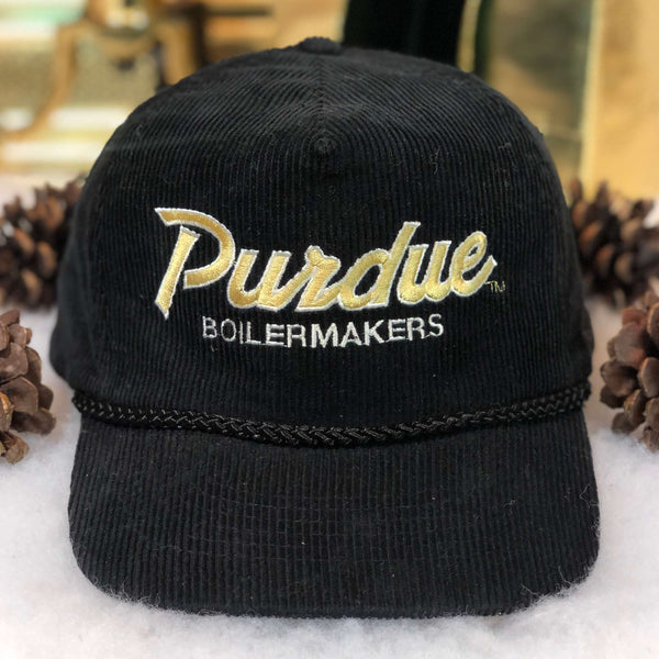 Vintage NCAA Purdue Boilermakers Corduroy Script Snapback Hat