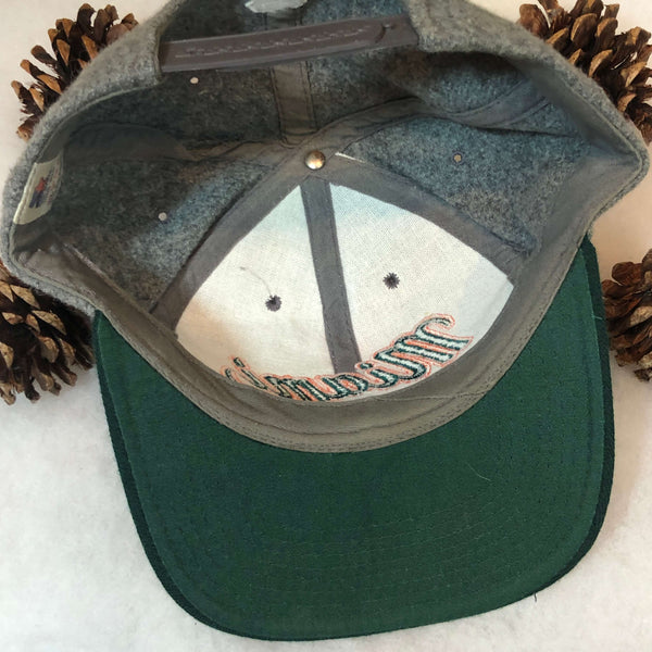 Vintage NCAA Miami Hurricanes Starter Melton Wool Tailsweep Script Snapback Hat