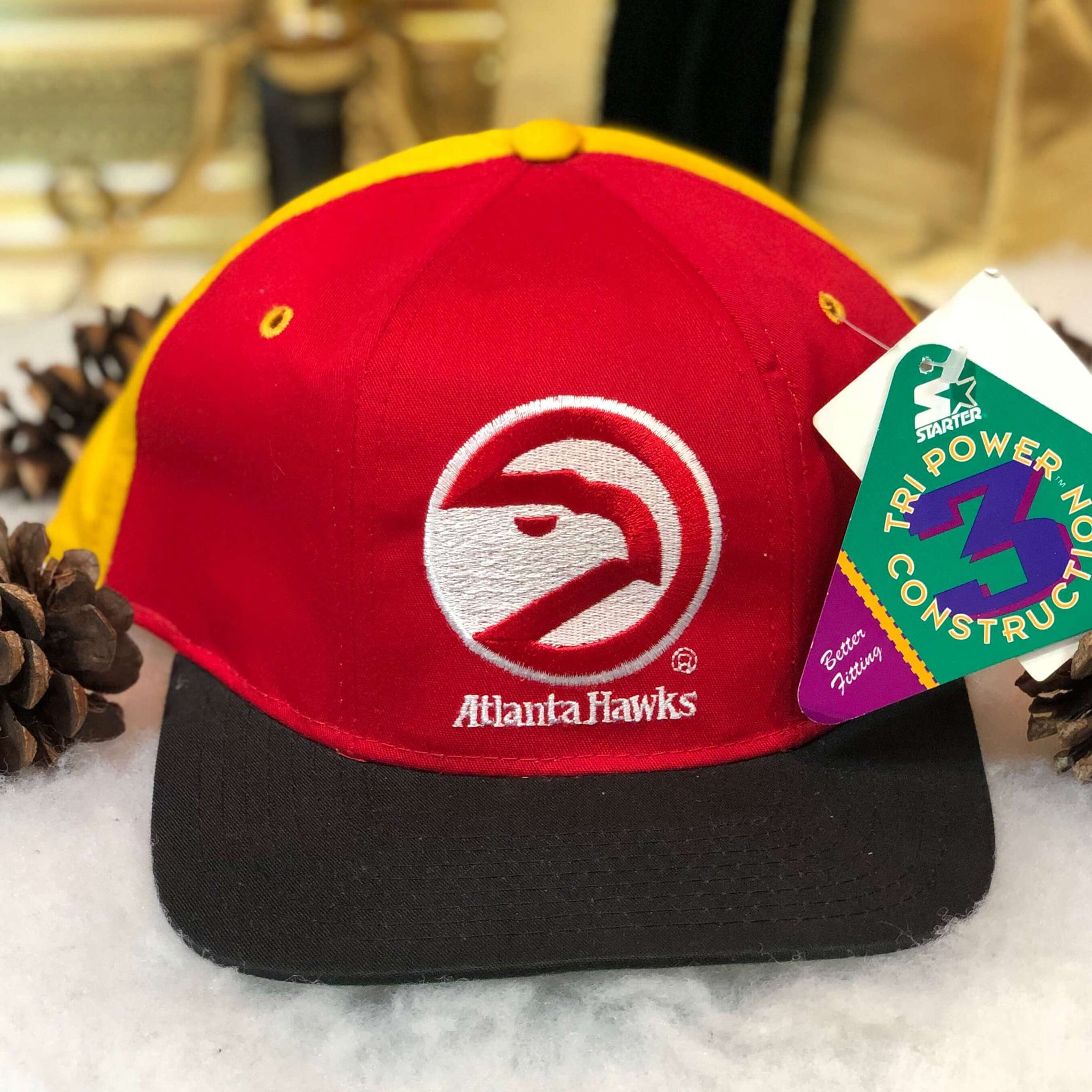 Vintage Deadstock NWT NBA Atlanta Hawks Starter Twill Snapback Hat