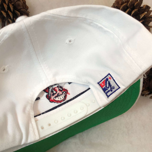 Vintage Deadstock NWT MLB Cleveland Indians The Game Split Bar Twill Snapback Hat
