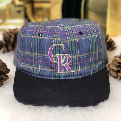 Vintage MLB Colorado Rockies Plaid Annco Snapback Hat