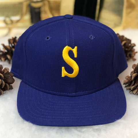 Vintage MLB Seattle Mariners New Era Wool Plain Logo Snapback Hat
