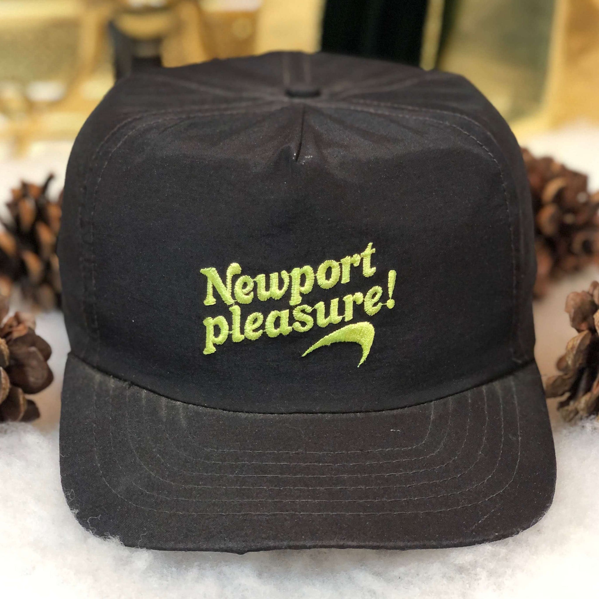 Vintage Newport Pleasure Cigarettes Racing Nylon Snapback Hat