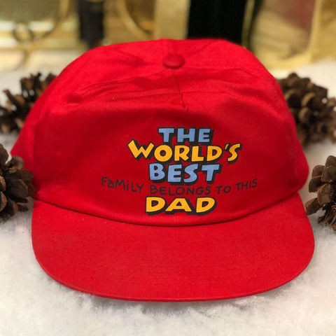 Vintage The World's Best Family Belongs To This Dad Twill Snapback Hat