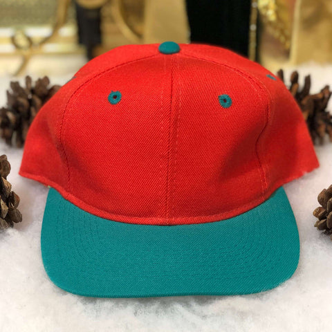 Vintage YoungAn Orange Teal Blank Wool Snapback Hat