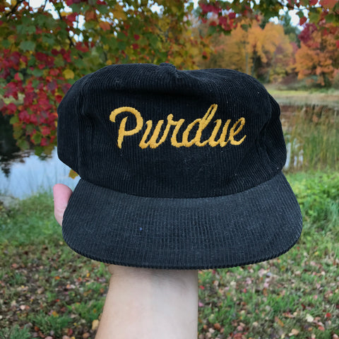 Vintage Speedway NCAA Purdue Boilermakers Corduroy Snapback Hat