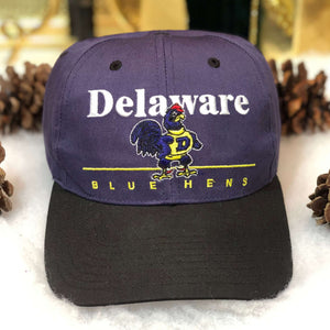 Vintage NCAA Delaware Blue Hens Twins Enterprise Bar Line Twill Snapback Hat
