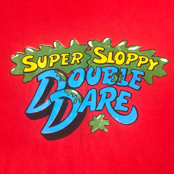 Vintage Nickelodeon Super Sloppy Double Dare TV Show T-Shirt (XL)