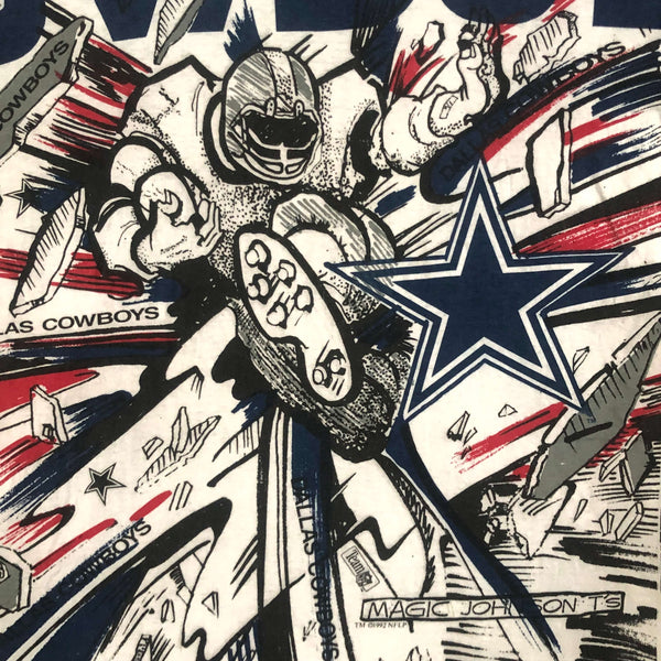 Vintage 1992 NFL Dallas Cowboys Magic Johnson T's All Over Print T-Shirt (L)