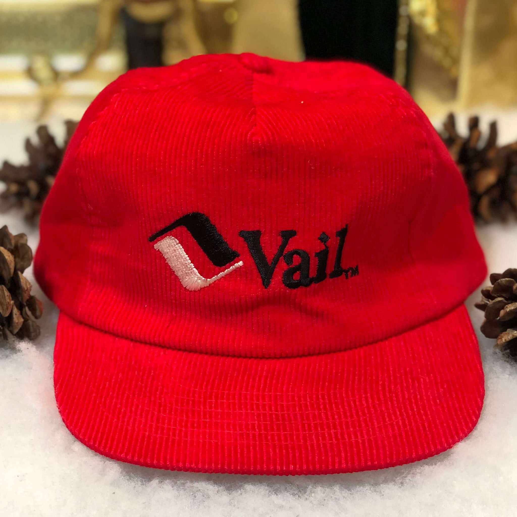 Vintage Vail Ski Resort Colorado Corduroy Snapback Hat