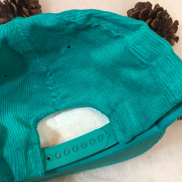 Vintage Yupoong Blank Teal Green Corduroy Snapback Hat