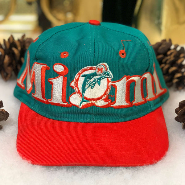 Vintage NFL Miami Dolphins Logo 7 Spellout Wraparound Snapback Hat