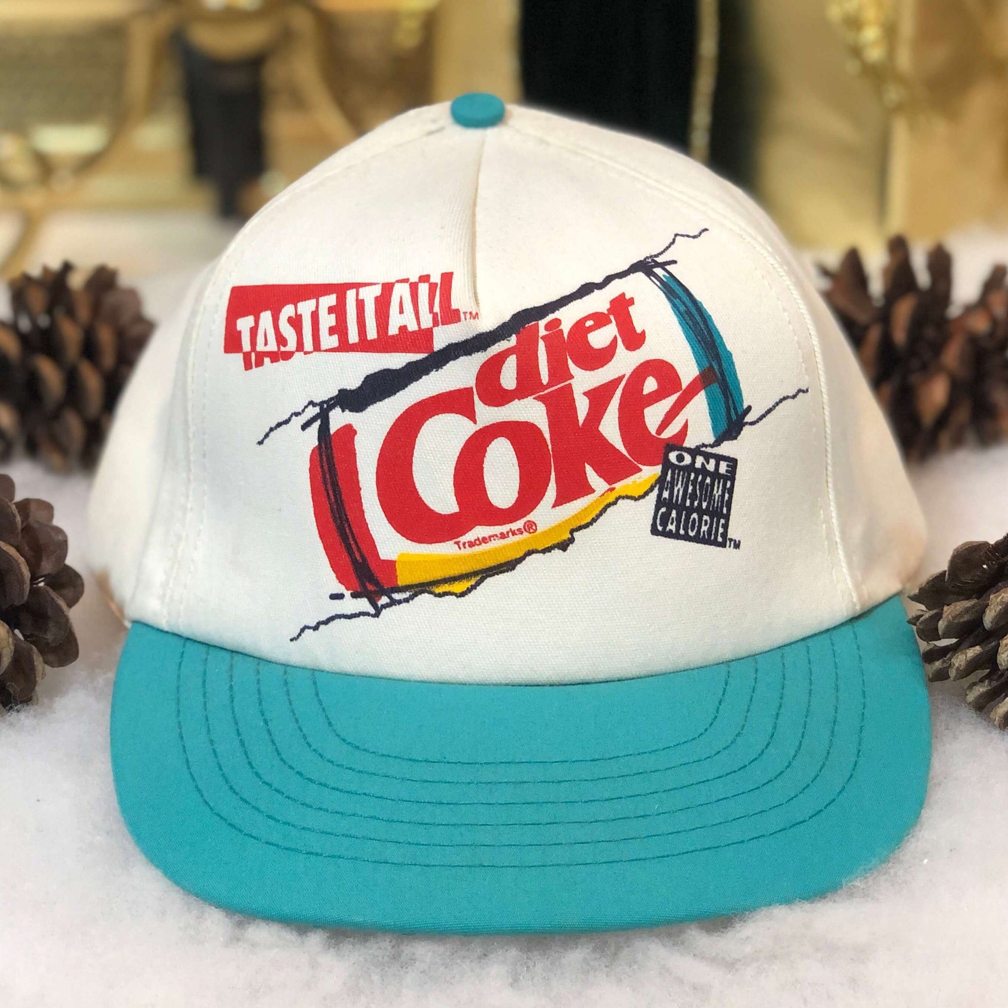 Vintage Deadstock NWOT Diet Coke "Taste It All" Twill Snapback Hat