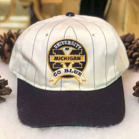 Vintage NCAA Michigan Wolverines Starter Pinstripe Twill Snapback Hat