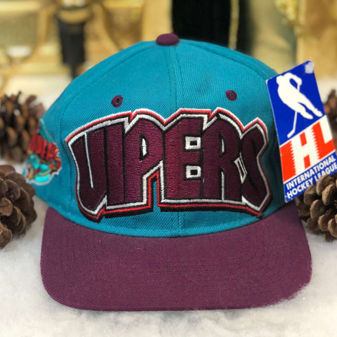 Vintage Deadstock NWT IHL Detroit Vipers Zephyr Wool Snapback Hat