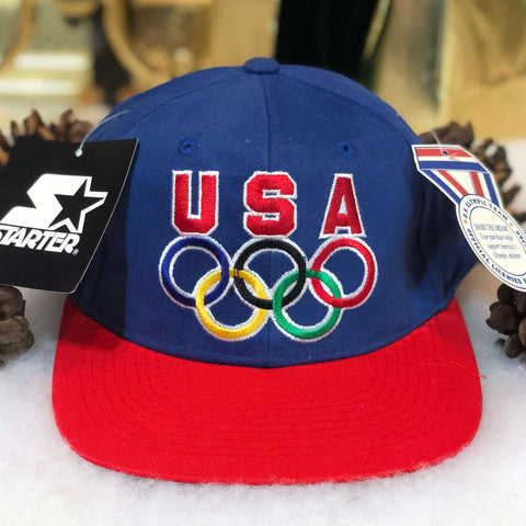 Vintage Deadstock NWT USA Olympics Starter Snapback Hat