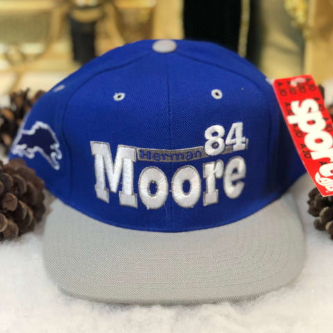 Vintage Deadstock NWT NFL Detroit Lions Herman Moore AJD Wool Snapback Hat