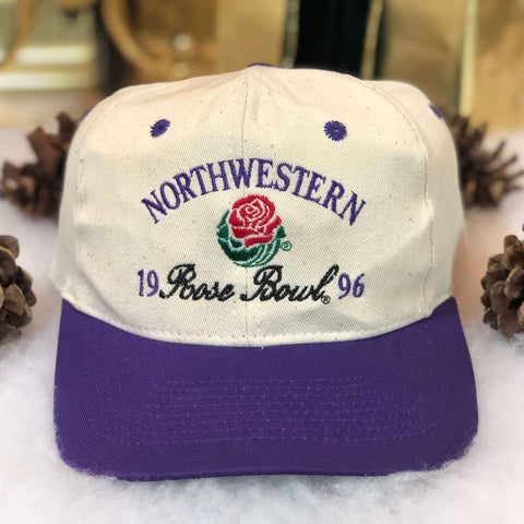 Vintage 1996 NCAA Rose Bowl Northwestern Wildcats Twill Snapback Hat