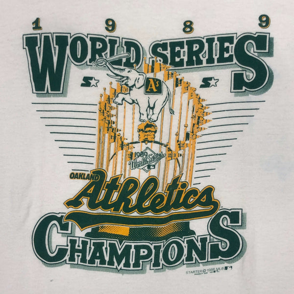 Vintage 1989 MLB World Series Champions Oakland Athletics Starter T-Shirt (L)