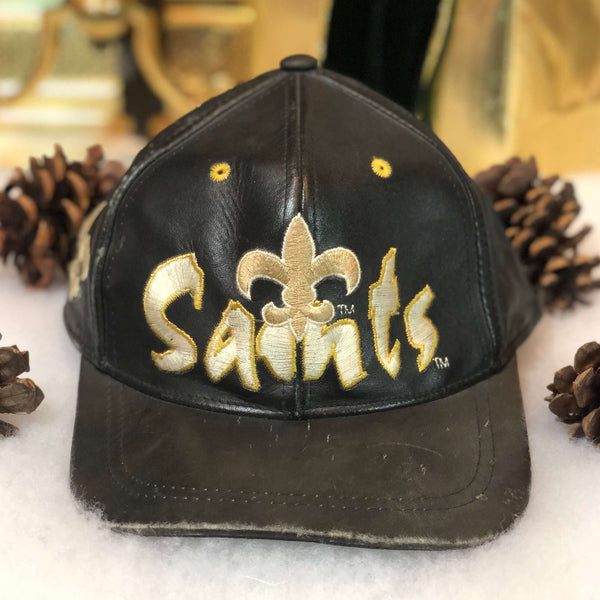 Vintage NFL New Orleans Saints Drew Pearson Leather Strapback Hat