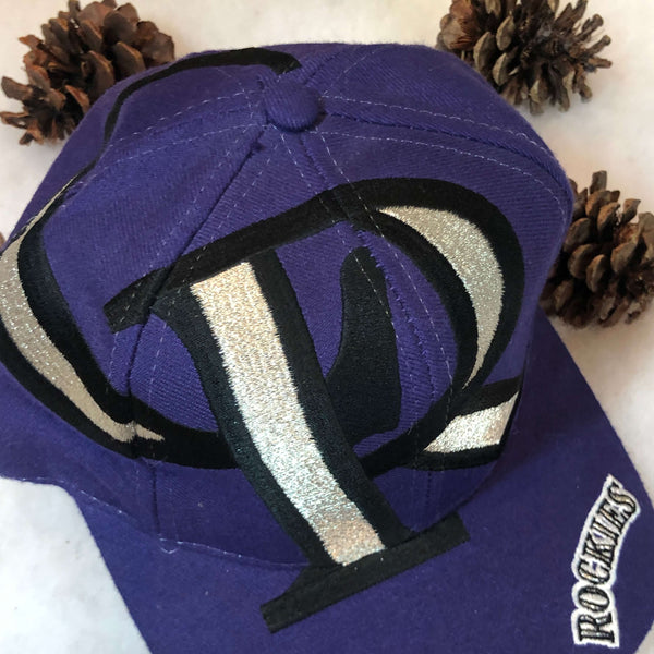 Vintage MLB Colorado Rockies The Game Big Logo Wool Snapback Hat
