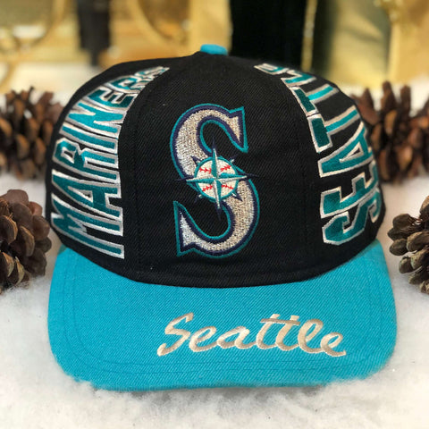 Vintage MLB Seattle Mariners Bootleg Wool Brim Script Snapback Hat